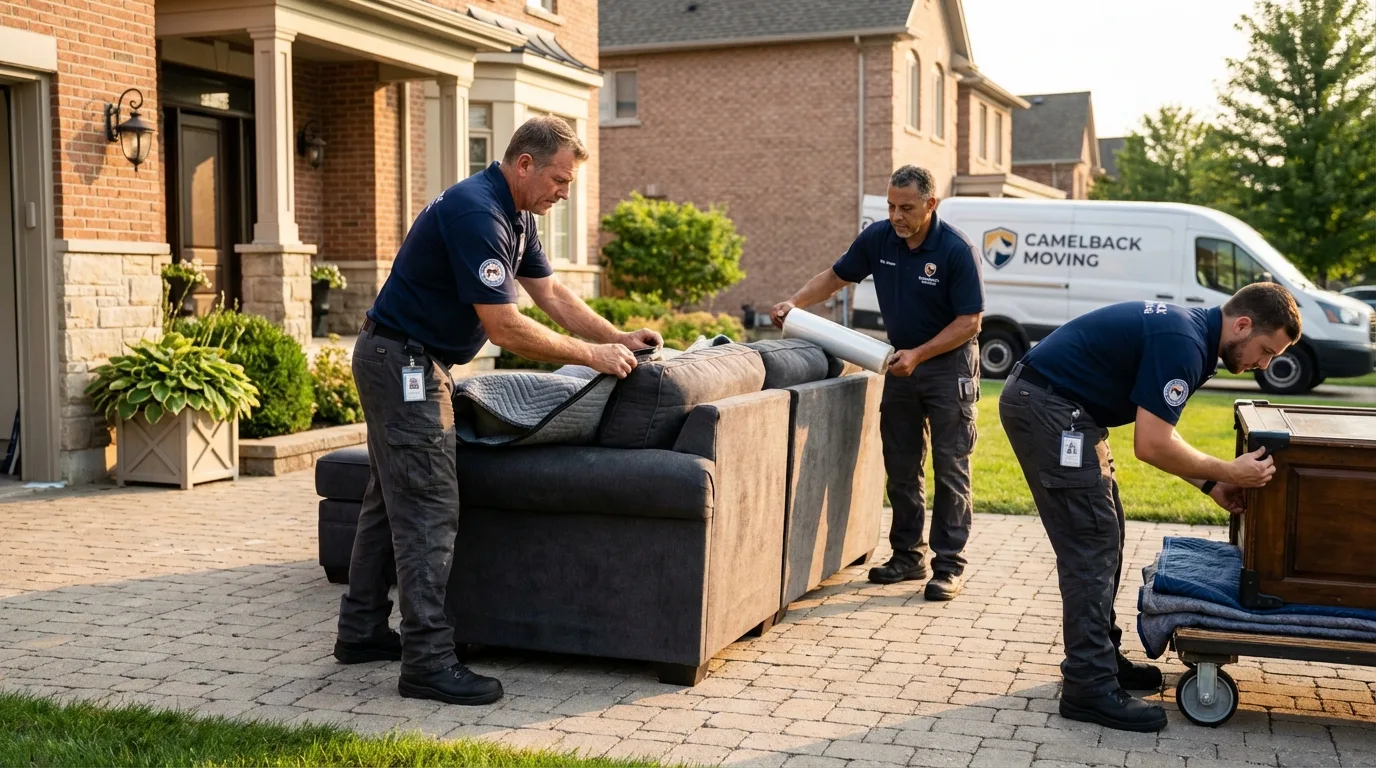 Large estate moving crew wrapping furniture in Shavertown, PA